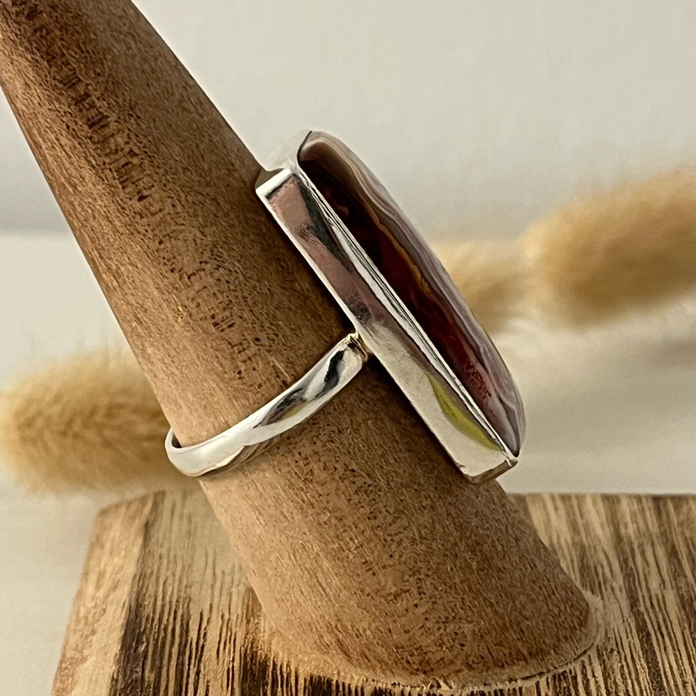 925 Solid Sterling Silver Crazy Lace Agate Gemsto… - image 2